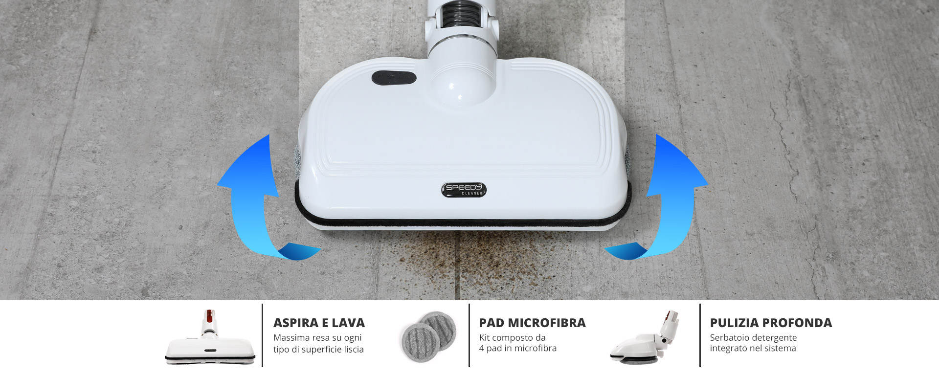 Aspirapolvere con sistema di lavaggio - Speedy Cleaner • Linea Tielle